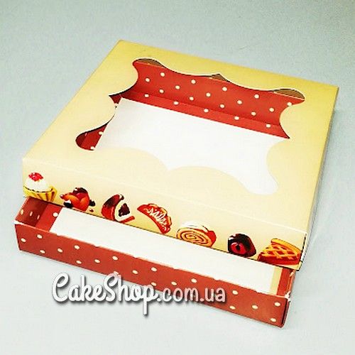 ⋗ Коробка для пряников Принт Кекс, 15,5х15,5х3 см купить в Украине ➛ CakeShop.com.ua, фото