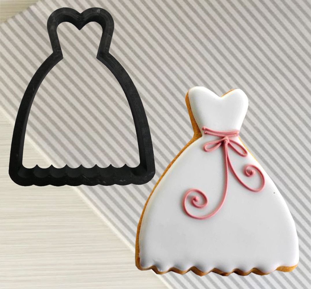 ⋗ Вырубка пластиковая Платье 1 купить в Украине ➛ CakeShop.com.ua, фото
