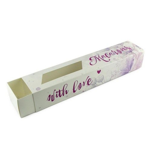 Коробка на 10 макаронс With love, 30х6х5 см - фото