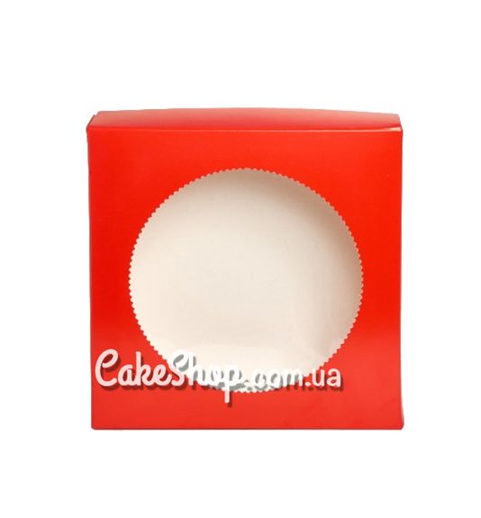 ⋗ Коробка для пряников с окном Красная, 20х20х3,5 см купить в Украине ➛ CakeShop.com.ua, фото