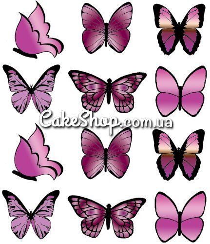 ⋗ Цукрова картинка Метелики 1 купити в Україні ➛ CakeShop.com.ua, фото