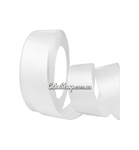 ⋗ Лента атласная Белая 25 мм купить в Украине ➛ CakeShop.com.ua, фото