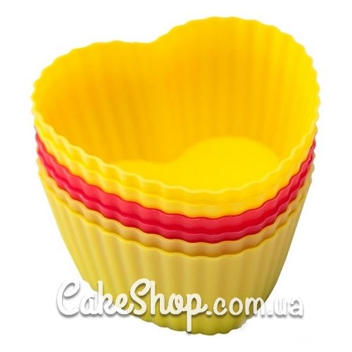 ⋗ Силиконовые формочки для выпечки кексов Сердце, набор 8 штук купить в Украине ➛ CakeShop.com.ua, фото