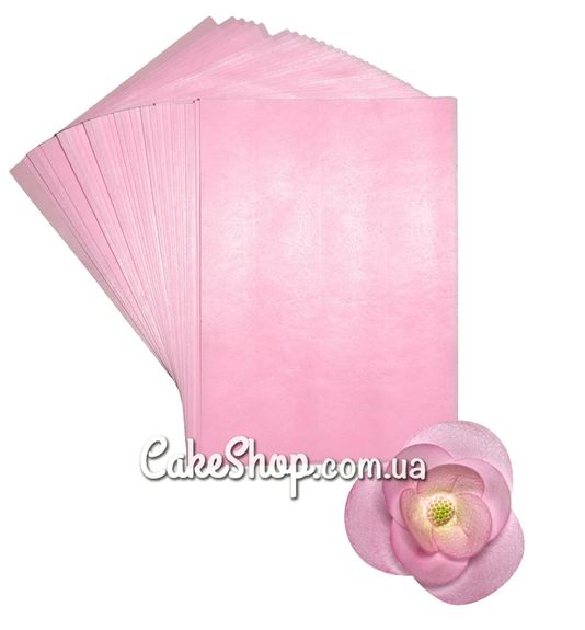 ⋗ Вафельний папір для квітів Рожевий, 1 лист купити в Україні ➛ CakeShop.com.ua, фото