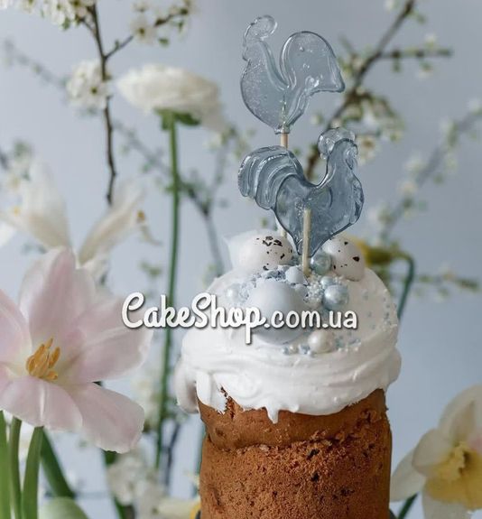 ⋗ Леденцы из изомальта Петух голубой, 1 штука купить в Украине ➛ CakeShop.com.ua, фото