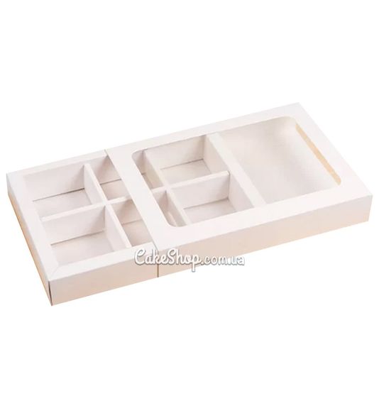 ⋗ Коробка для моти, макаронс, конфет Белая, 15,5х21,5х3,5 см купить в Украине ➛ CakeShop.com.ua, фото