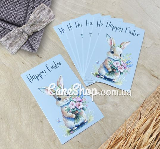 ⋗ Листівка до Великодня блакитна 8х10 см, 10 шт купити в Україні ➛ CakeShop.com.ua, фото