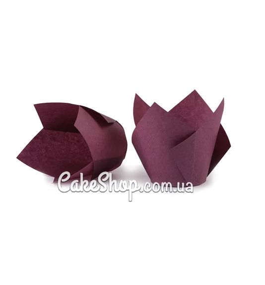 ⋗ Форма бумажная для кексов Тюльпан сливовая, 10 шт купить в Украине ➛ CakeShop.com.ua, фото