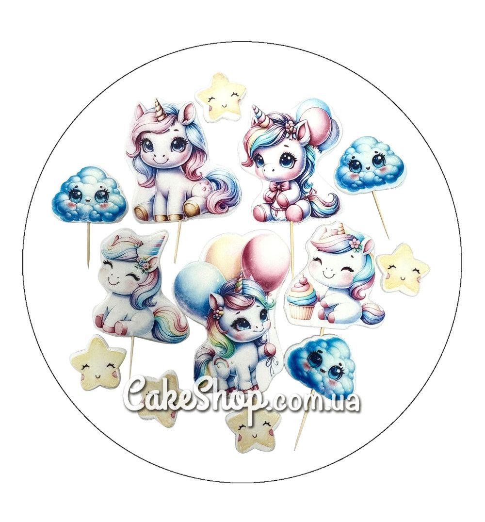 ⋗ Сахарные фигурки топеры MAXI Единорог №1 ТМ ДомК купить в Украине ➛ CakeShop.com.ua, фото