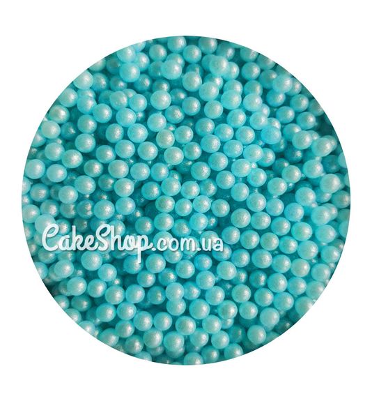 ⋗ Посипка кульки Блакитні перламутрові 3 мм купити в Україні ➛ CakeShop.com.ua, фото