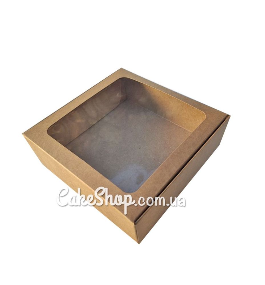 Коробка для пряників з вікном Крафт, 15х15х5 см - фото