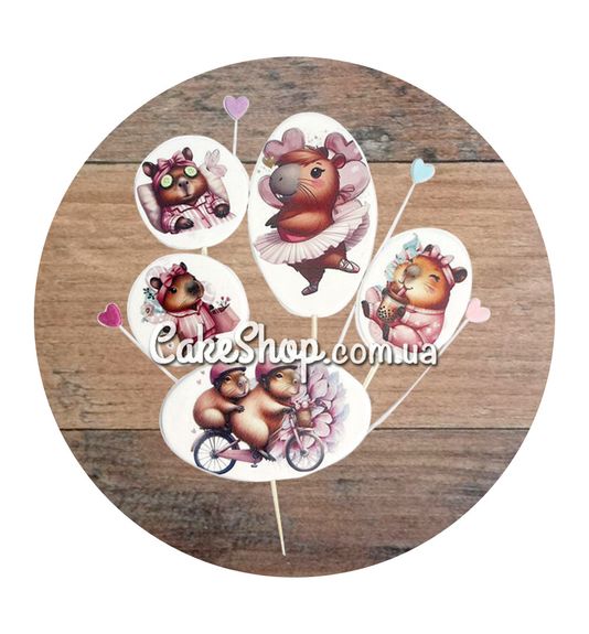 ⋗ Цукрові фігурки Капібара Happy Days ТМ Сладо купити в Україні ➛ CakeShop.com.ua, фото