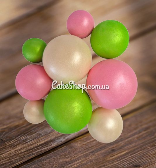 ⋗ Сфера шоколадная IR Белая жемчужина-розовый блеск-салатовый блеск купить в Украине ➛ CakeShop.com.ua, фото