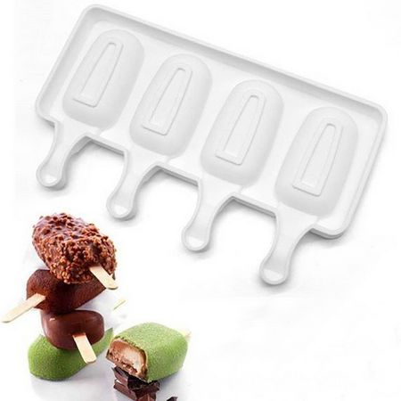 Силиконовая форма для евродесертов Мороженое Эскимо 4 шт - фото