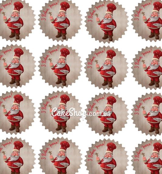 ⋗ Наліпка Санта з пряником, 25 шт купити в Україні ➛ CakeShop.com.ua, фото