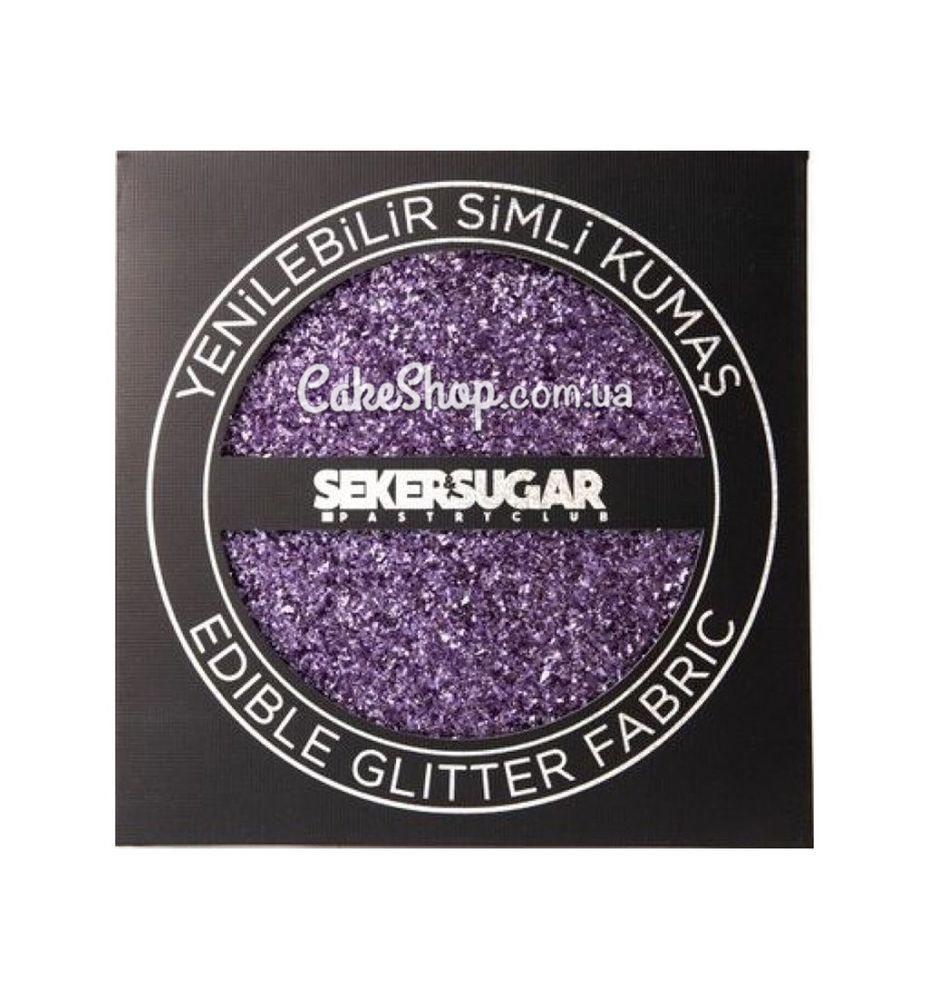Глітерна тканина Sekersugar фіолетова, 15х15 см - фото