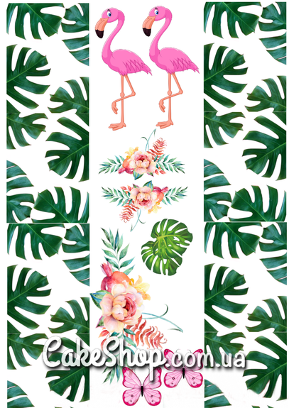 ⋗ Цукрова картинка Фламінго з боковиною купити в Україні ➛ CakeShop.com.ua, фото