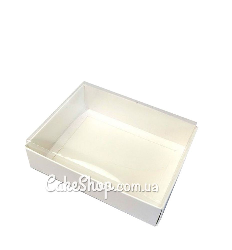 Коробка з прозорою кришкою Біла, 12х9,5х3,5 см - фото
