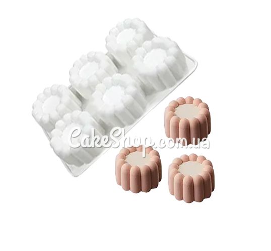 ⋗ Силіконова форма для євродесертів Мусове тістечко Тірамісу 6 шт купити в Україні ➛ CakeShop.com.ua, фото