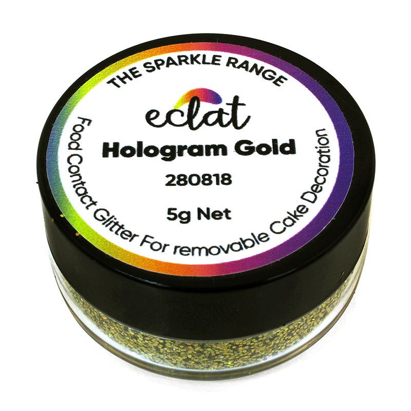 ⋗ Блискітки Eclat Hologram Gold, 5 г купити в Україні ➛ CakeShop.com.ua, фото