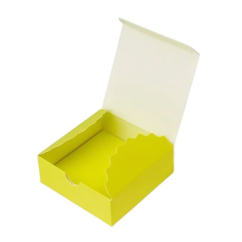 ⋗ Коробка мини-бокс Желтая, 8,3х8,3х3 см купить в Украине ➛ CakeShop.com.ua, фото