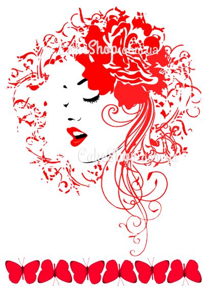 ⋗ Вафельна картинка Рисунок девушки 3 купити в Україні ➛ CakeShop.com.ua, фото