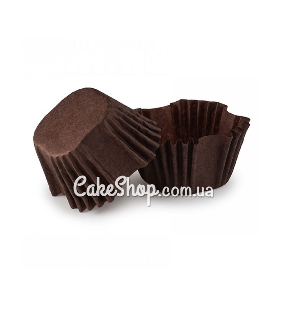 Бумажные формы для конфет и десертов 2,7х2,2 коричневые 50 шт. - фото