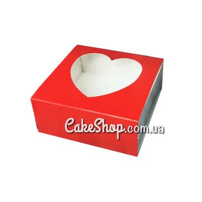⋗ Коробка для цукерок, виробів Hand Made Червона з вікном серце, 8х8х3,5 см купити в Україні ➛ CakeShop.com.ua, фото
