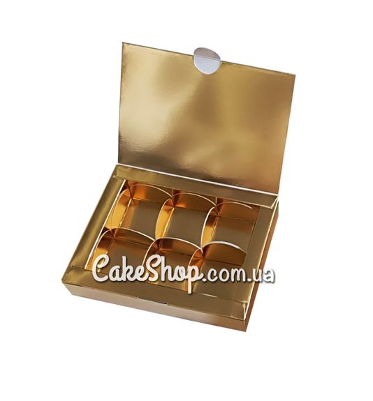 ⋗ Коробка на 6 конфет без окна Золото, 11х14,5х3 купить в Украине ➛ CakeShop.com.ua, фото