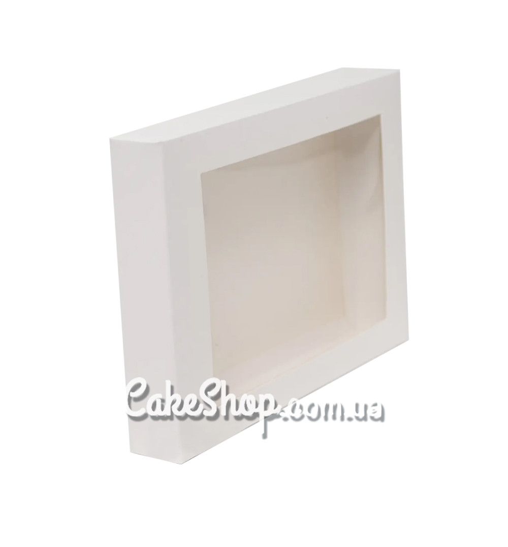 ⋗ Коробка для пряників прямокутна з фігурним вікном Біла, 30х20х3 см купити в Україні ➛ CakeShop.com.ua, фото