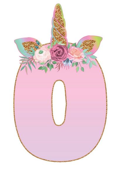 ⋗ Вафельная картинка Цифра 0 Единорожка купить в Украине ➛ CakeShop.com.ua, фото