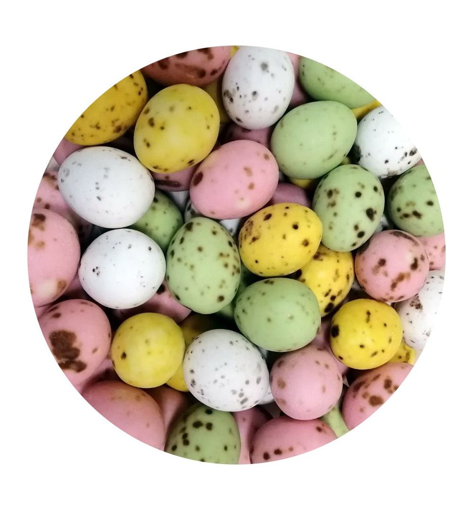 Декор Перепелині яйця з молочного шоколаду різнокольорові - фото