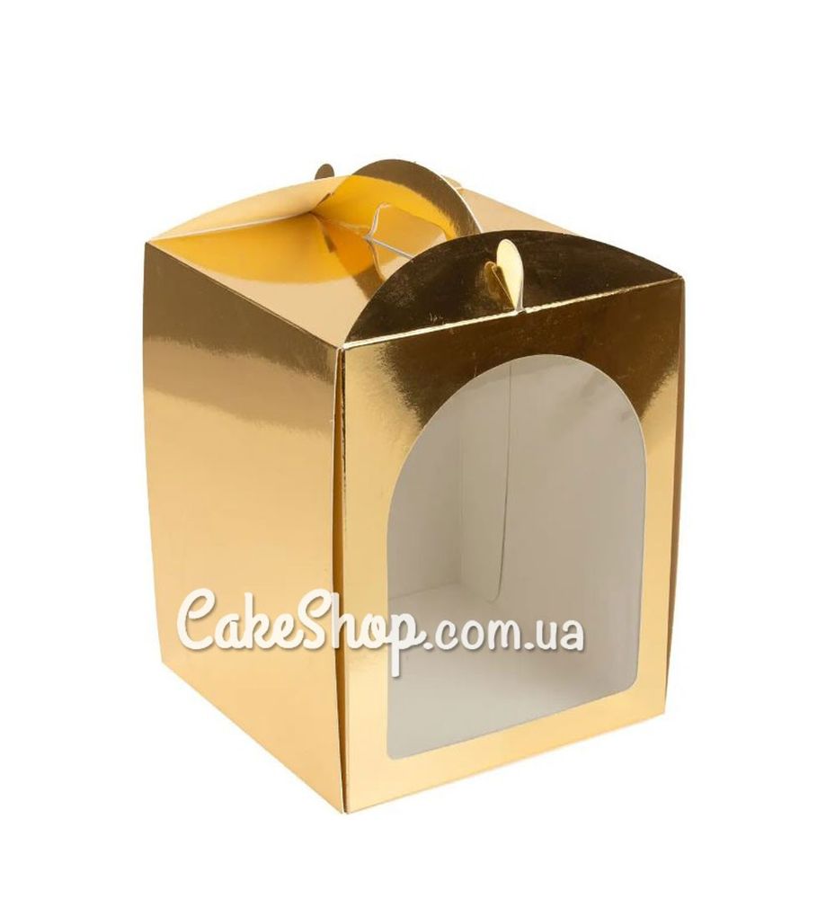 Коробка для великодніх пасок 17х17х21 см, Золота - фото
