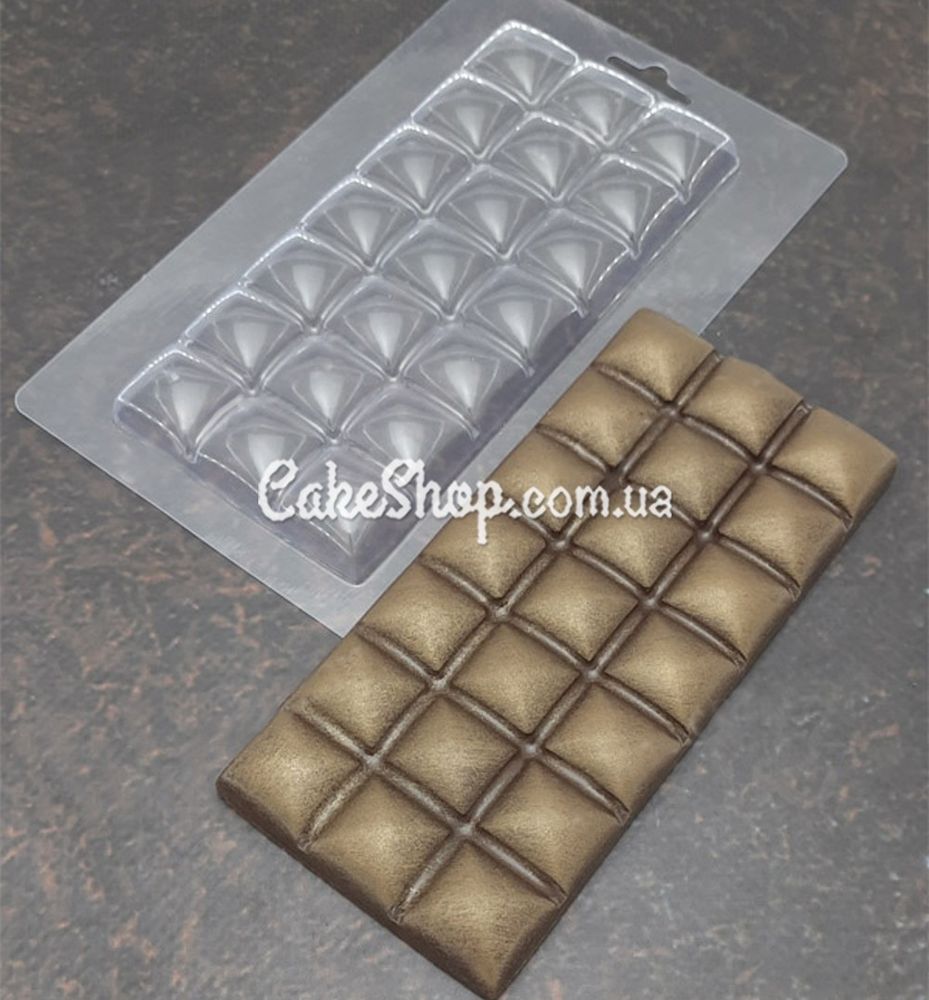 Пластиковая форма для шоколада плитка Дольки - фото
