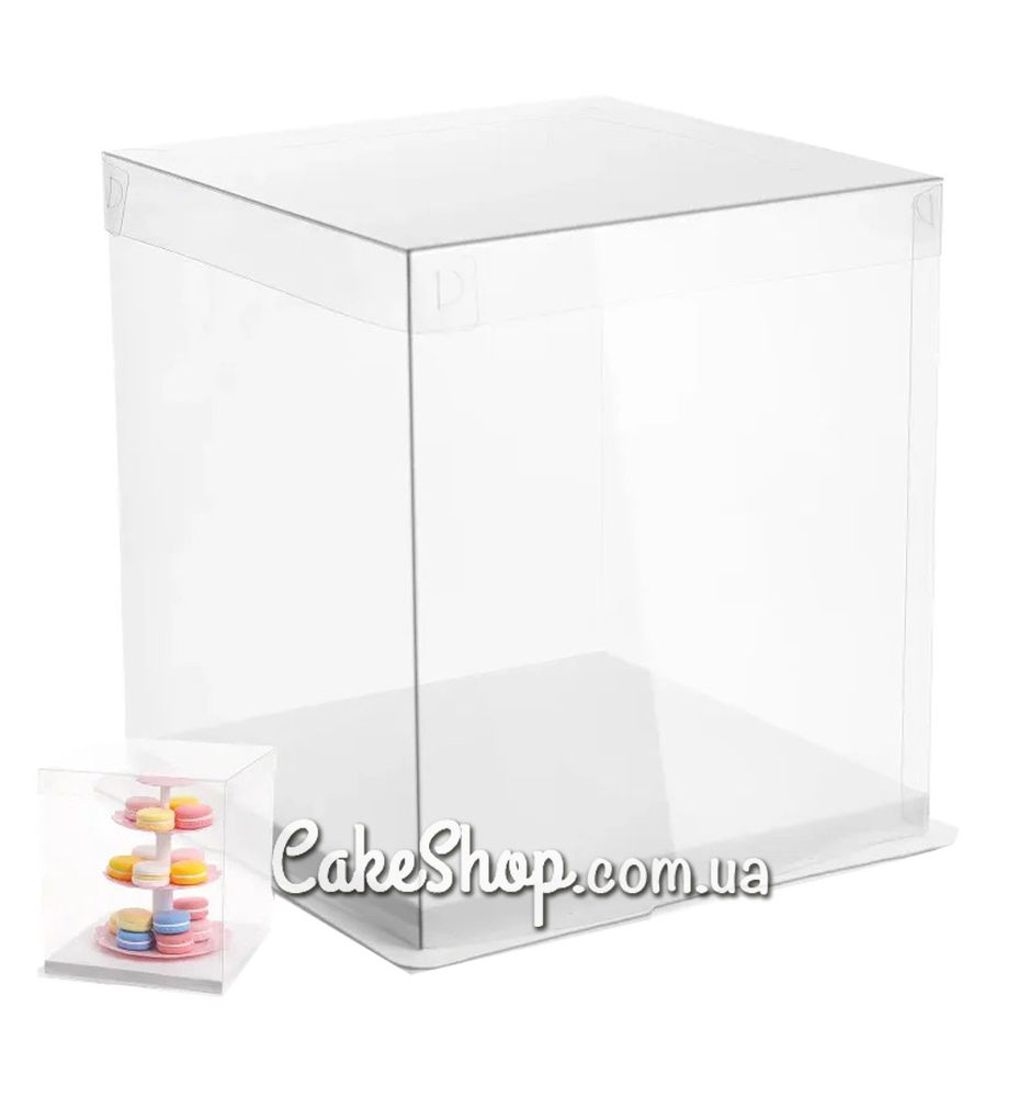 Коробка для торта, цветов, игрушек Тубус с прозрачной крышкой 25х25х25 см - фото