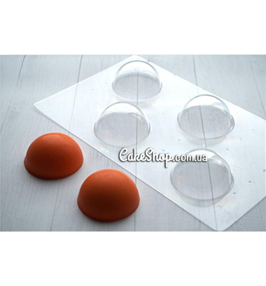 Пластиковая форма для шоколада Полусфера 5 см, 4 шт - фото