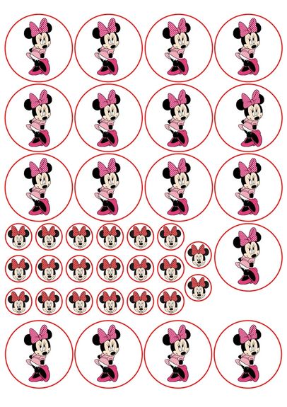 ⋗ Вафельна картинка для капкейків Мінні Маус 6 купити в Україні ➛ CakeShop.com.ua, фото