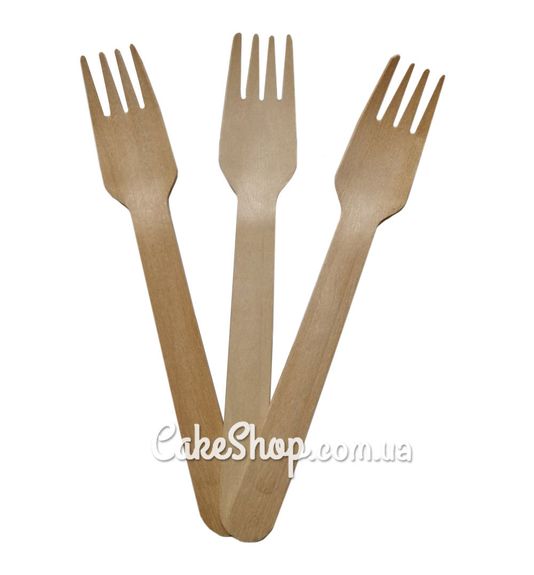 ⋗ Вилка дерев'яна 16 см в упаковці 10 шт. купити в Україні ➛ CakeShop.com.ua, фото