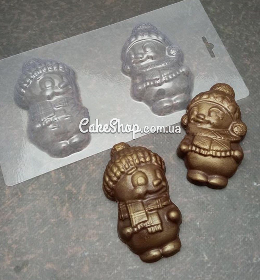 ⋗ Пластиковая форма для шоколада Снеговички пара купить в Украине ➛ CakeShop.com.ua, фото