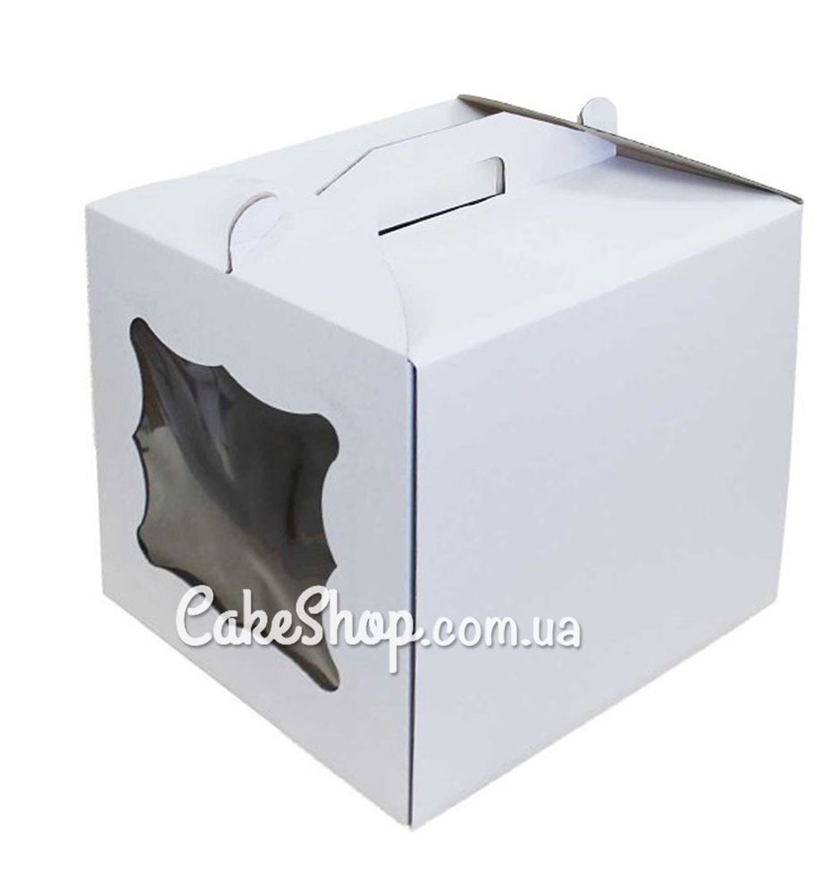 Коробка для торта з вікном Біла, 30х30х30 см - фото