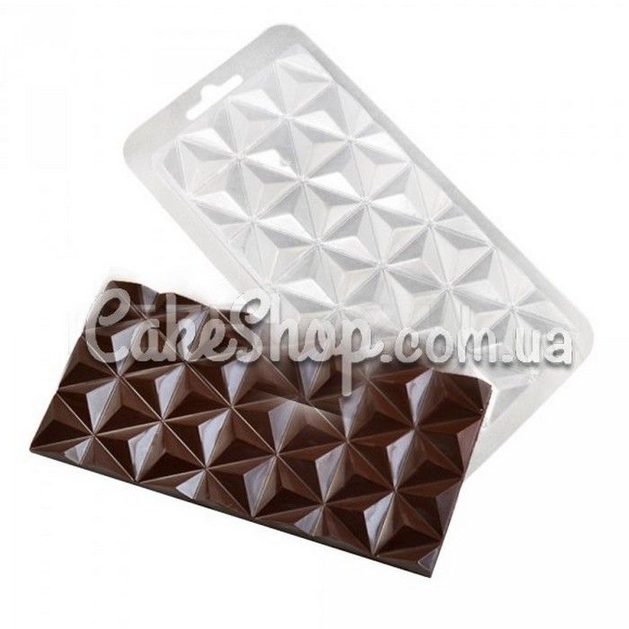 ⋗ Пластиковая форма для шоколада плитка Пирамидка купить в Украине ➛ CakeShop.com.ua, фото