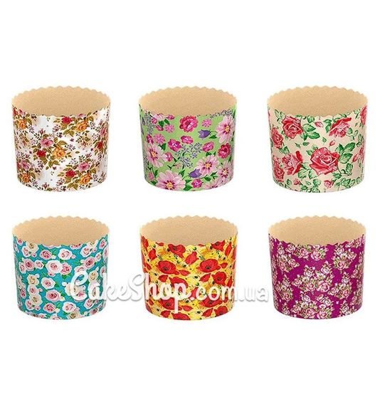 ⋗ Форма для пасхальной пасхи d-110 мм Цветы микс, (набор 10 шт.) купить в Украине ➛ CakeShop.com.ua, фото