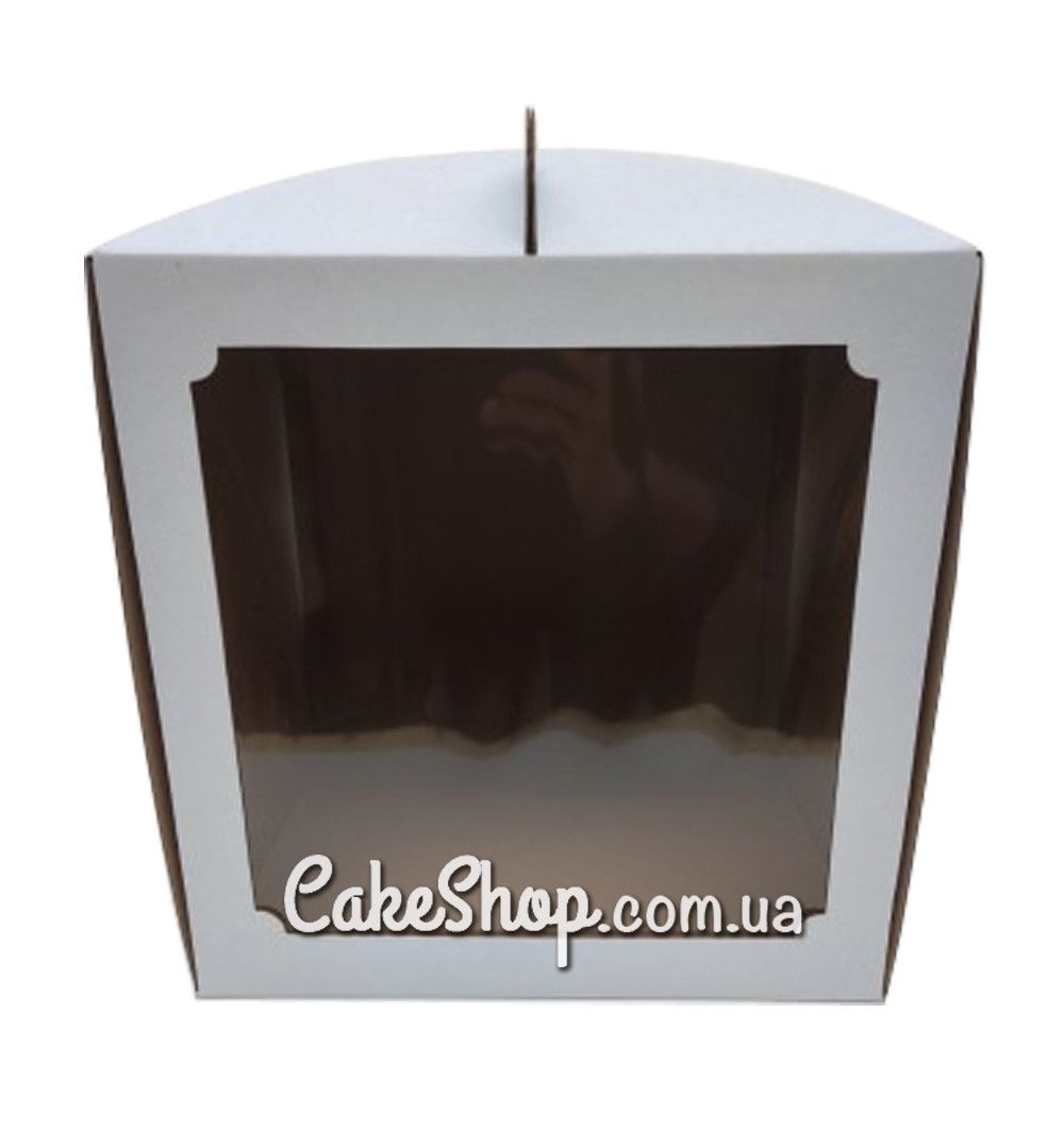 ⋗ Коробка для торта з вікном Біла, 25х25х20 см купити в Україні ➛ CakeShop.com.ua, фото