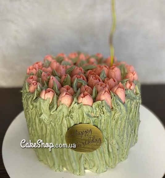 ⋗ Акриловий топпер Lion медальйон Happy Birthday 6 см золото купити в Україні ➛ CakeShop.com.ua, фото