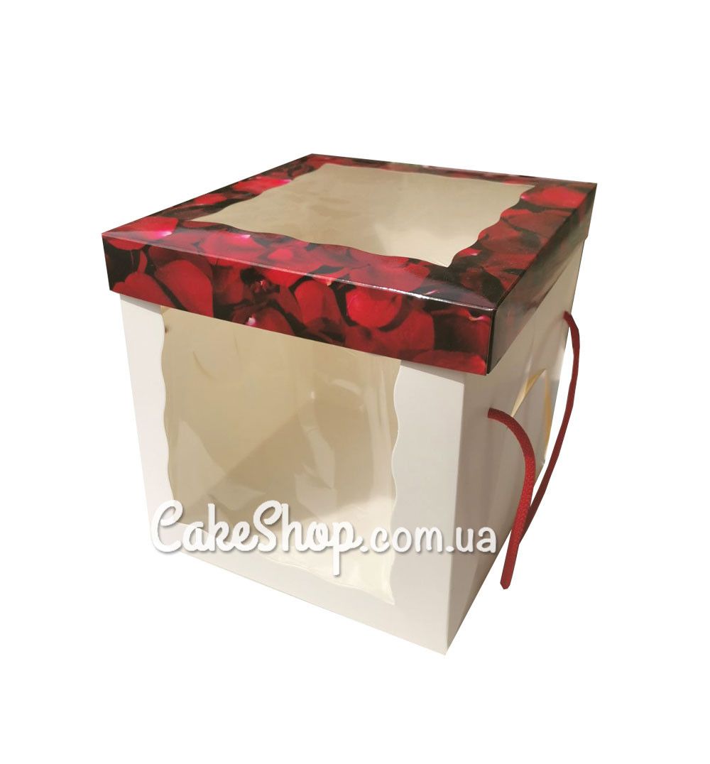 ⋗ Коробка для торта Present з кришкою і віконцем, 20х20х20 см купити в Україні ➛ CakeShop.com.ua, фото