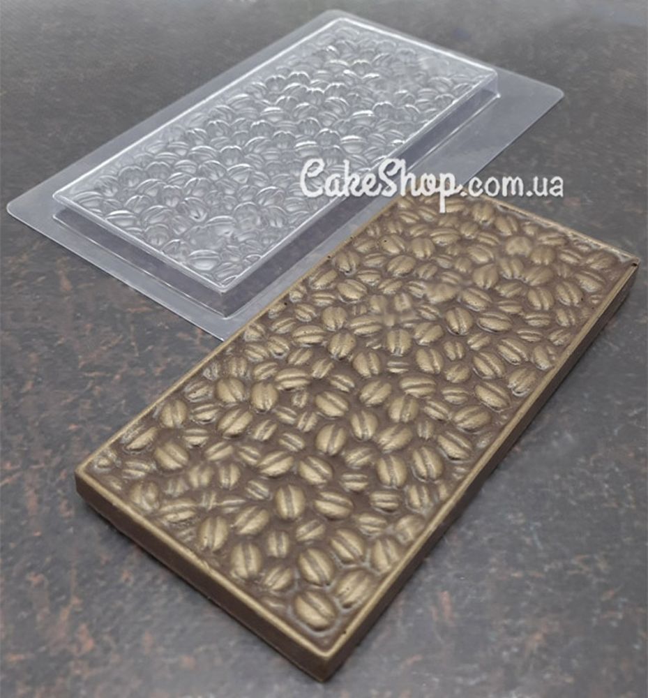 Пластиковая форма для шоколада плитка Зерна кофе - фото