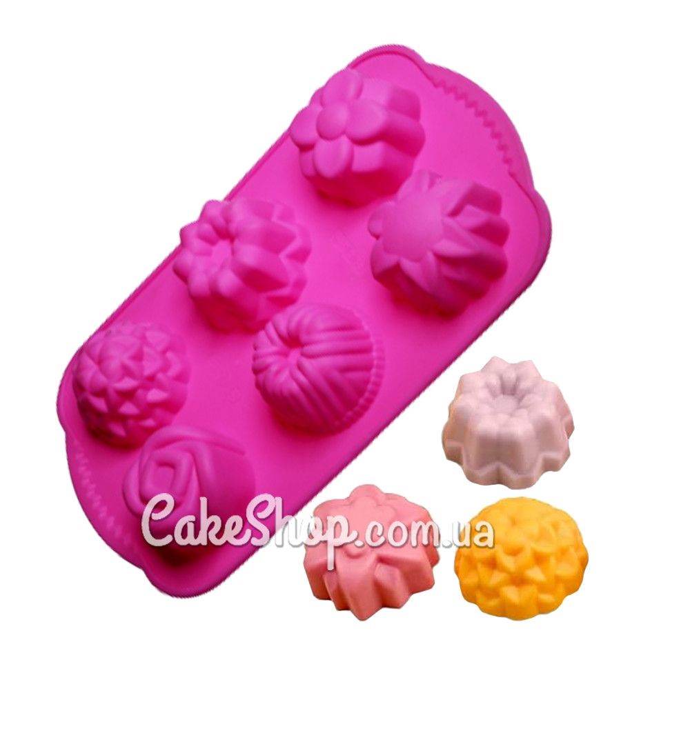 ⋗ Силіконова форма Квіти асорті, 6 шт купити в Україні ➛ CakeShop.com.ua, фото
