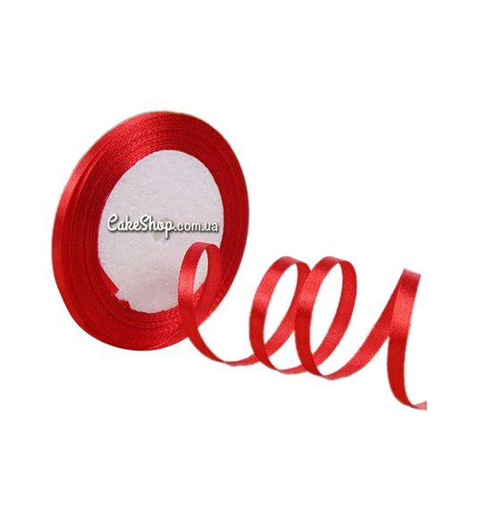 ⋗ Стрічка атласна Яскраво-червона купити в Україні ➛ CakeShop.com.ua, фото