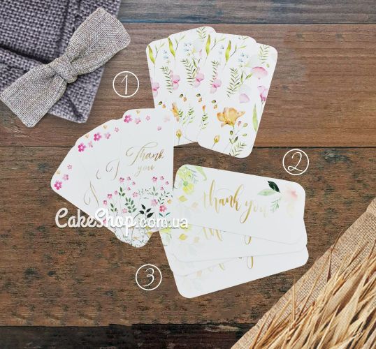 ⋗ Бірка паперова Thank you, 10 шт купити в Україні ➛ CakeShop.com.ua, фото