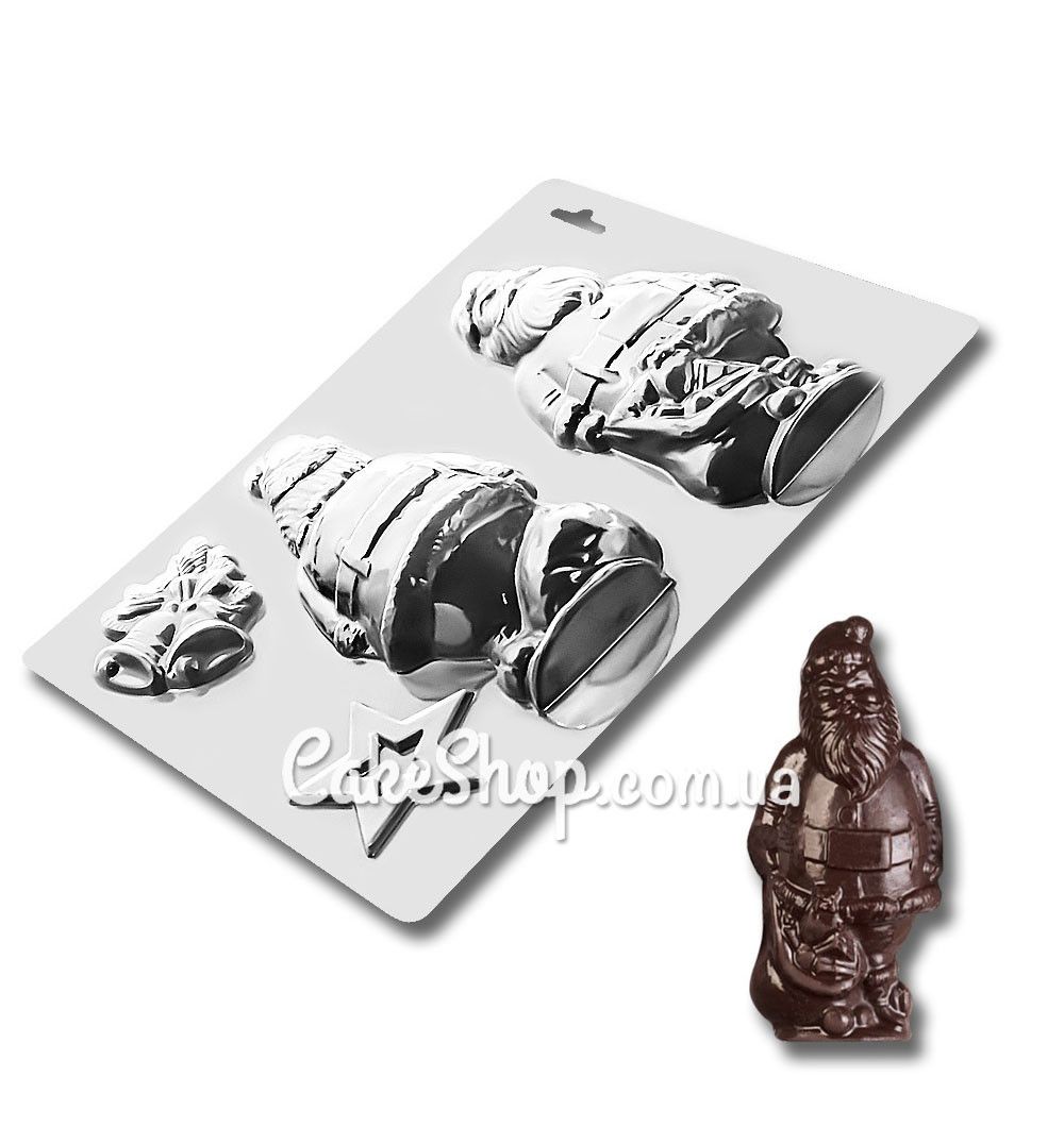 ⋗ Пластикова форма для шоколаду Дід Мороз 1 купити в Україні ➛ CakeShop.com.ua, фото